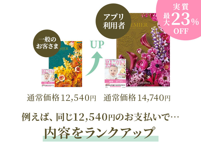 同じ支払いで内容をランクアップ