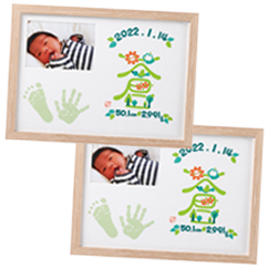 手形足形 カリグラフィ命名書付き フォトフレーム（手形足形あり）【お仕立券】 2セット