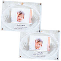 手形足形 クリアメモリアルフレーム【お仕立券】 2個セット