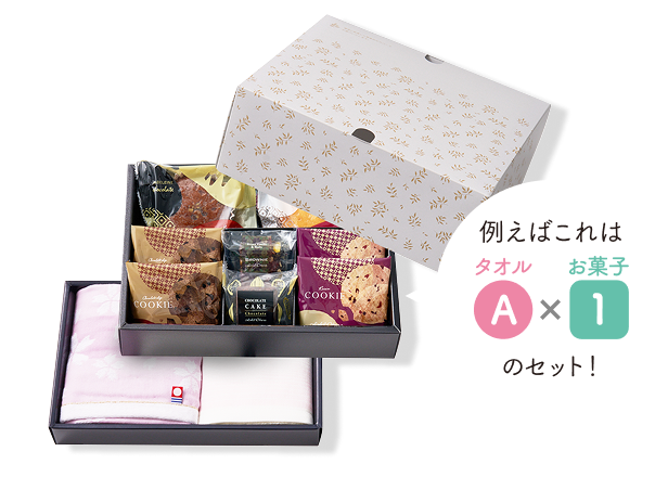 人気ギフトと定番タオルを一箱にまとめてお届けするセットギフト