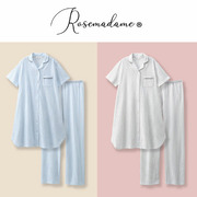 Rosemadame 授乳しやすい吸汗速乾天竺ストライプ柄半袖パジャマ