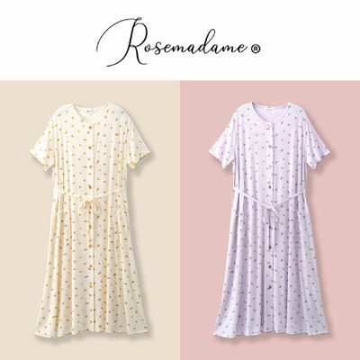 Rosemadame 授乳しやすいフラワー柄半袖ワンピースパジャマ（4389円（税込））