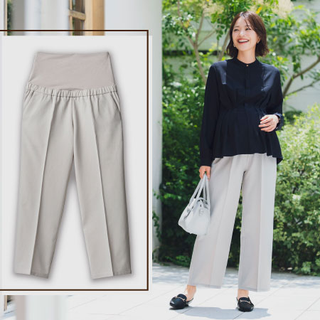 Rosemadame 【オフィスコーデにも！】タック入りストレートパンツ_グレー