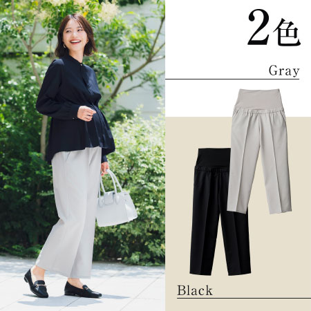 Rosemadame 【オフィスコーデにも！】タック入りストレートパンツ