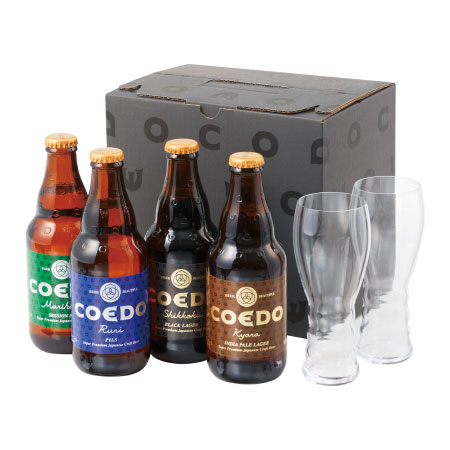 【期間限定】コエド クラフトビール4本とリーデル ビアグラスのセット
