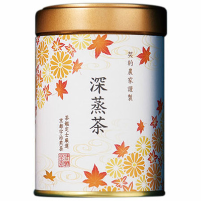 【旬ギフト】伊藤茶園 名入れ宇治煎茶・深蒸茶2缶〈紅葉〉とプルミエ ブランシェ_補足画像04