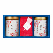 【旬ギフト】伊藤茶園 名入れ京都宇治茶2缶（強火宇治煎茶＆深炒焙煎茶）と羊羹セット