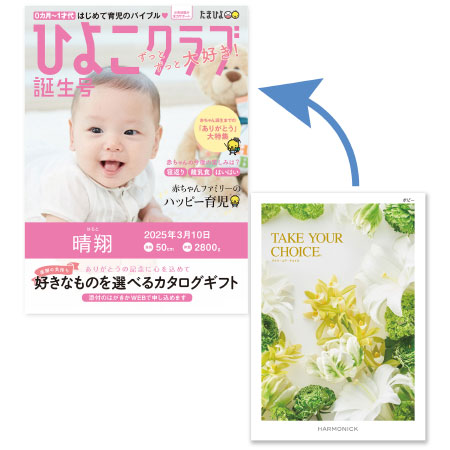 【旬ギフト】「ひよこクラブ」なりきり表紙 写真＆名入れカタログギフト テイク・ユア・チョイス  ポピー