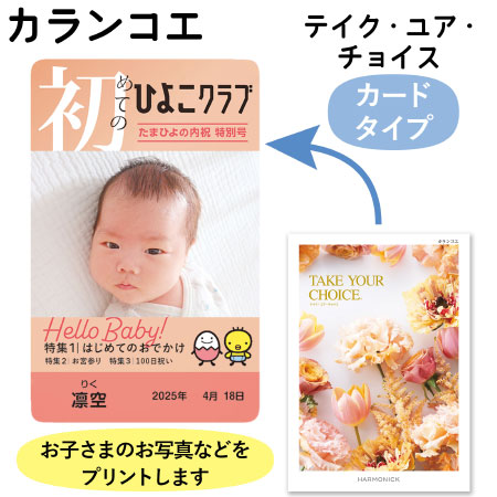 【旬ギフト】「ひよこクラブ」なりきり表紙 写真＆名入れカタログギフト カードタイプ HAH