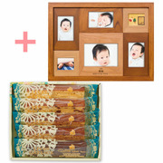 【旬ギフト】名入れ木製壁掛けフォトフレーム（大）とキル フェ ボン バトンアソート5本入