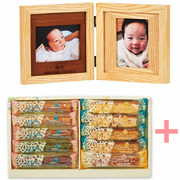 【旬ギフト】名入れ木製ダブルフォトフレームとキル フェ ボン バトンアソート10本入