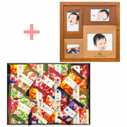 【旬ギフト】名入れ木製壁掛けフォトフレーム（小）と金澤兼六製菓 金澤小町A