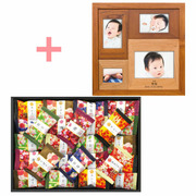 【旬ギフト】名入れ木製壁掛けフォトフレーム（小）と金澤兼六製菓 金澤小町B