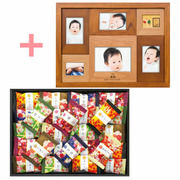 【旬ギフト】名入れ木製壁掛けフォトフレーム（大）と金澤兼六製菓 金澤小町B
