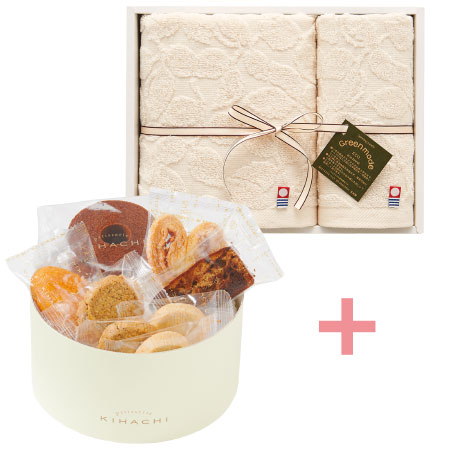 【旬ギフト】パティスリー キハチ たまひよ限定アソートボックスBと今治タオルJ_