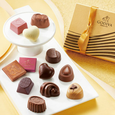 【旬ギフト】ゴディバ ハート オブ ゴールドコレクション9粒入と今治フラワータオルF_補足画像01