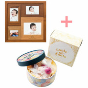 【旬ギフト】名入れ木製壁掛けフォトフレーム（小）とキル フェ ボン ブール ドゥ フリュイ アソート12個入