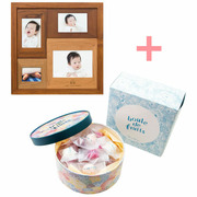 【旬ギフト】名入れ木製壁掛けフォトフレーム（小）とキル フェ ボン ブール ドゥ フリュイ アソート28個入