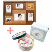 【旬ギフト】名入れ木製壁掛けフォトフレーム（大）とキル フェ ボン ブール ドゥ フリュイ アソート28個入