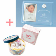 【旬ギフト】名入れ時計付きフォトフレームとキル フェ ボン ブール ドゥ フリュイ アソート20個入