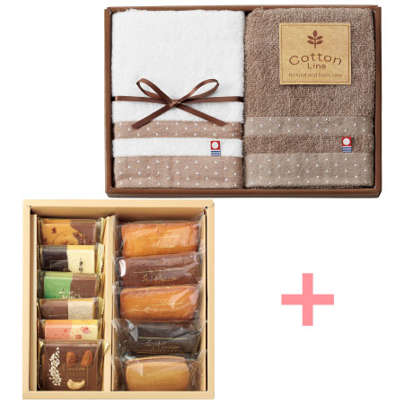【旬ギフト】ラ・メゾン白金 ガトー＆タブレットと今治コットンラインタオルB_