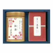 【旬ギフト】伊藤茶園 名入れ宇治煎茶と羊羹のセット〈梅〉