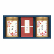 【旬ギフト】伊藤茶園 名入れ宇治煎茶・深蒸茶2缶と羊羹のセット〈梅〉