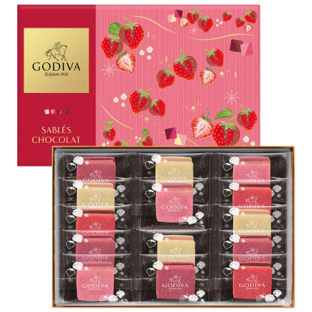 【旬ギフト】ゴディバ サブレショコラ〈ストロベリーアソートメント〉14個入_