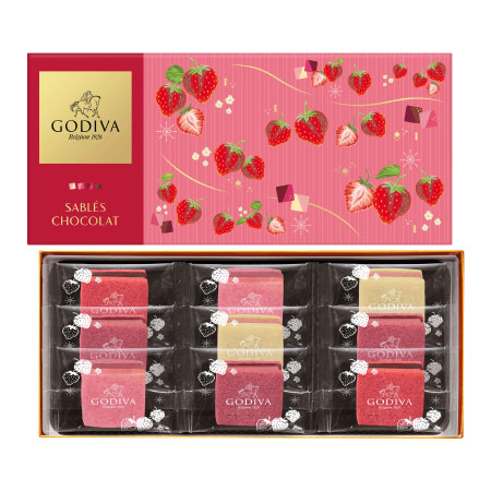 【旬ギフト】ゴディバ サブレショコラ〈ストロベリーアソートメント〉9個入