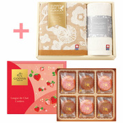 【旬ギフト】ゴディバ あまおう苺ラングドシャクッキーアソートメント18枚入と今治フラワータオルF