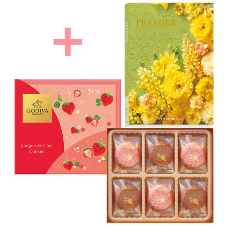 【旬ギフト】ゴディバ あまおう苺ラングドシャクッキーアソートメント18枚入とプルミエ エクラタン