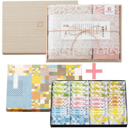【旬ギフト】赤坂柿山 あ・ら・かしこ38枚入と今治謹製 紋織タオルF_