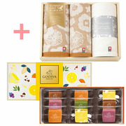 【旬ギフト】ゴディバ サブレショコラ〈瀬戸内レモン〉9個入と今治フラワータオルG