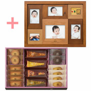 【旬ギフト】名入れ木製壁掛けフォトフレーム（大）とアンリ・シャルパンティエ タルトセットD