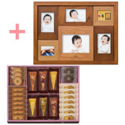 【旬ギフト】名入れ木製壁掛けフォトフレーム（大）とアンリ・シャルパンティエ タルトセットF