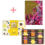 【旬ギフト】ゴディバ 写真＆名入れサブレショコラ〈瀬戸内レモン〉14個入とプルミエ プロプル