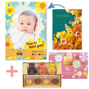 【旬ギフト】写真＆名入れ季節のごあいさつカタログ プルミエ ブランシェとゴディバ ドームバーム＆クッキー11個入