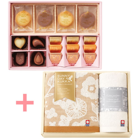 ゴディバ たまひよオリジナルクッキー＆チョコレートアソートメントAと今治フラワータオル Ｆ