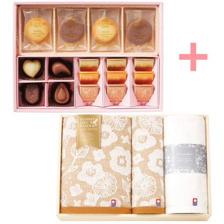 ゴディバ たまひよオリジナルクッキー＆チョコレートアソートメントAと今治フラワータオル Ｈ