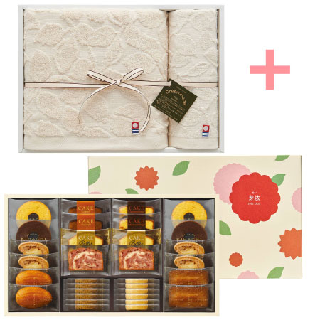 パティスリー キハチ 名入れ焼菓子詰合せCと今治エコモードタオルセットL
