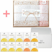 帝国ホテル レトルトスープセットBと今治謹製 木箱入り紋織タオルJ（ピンク）