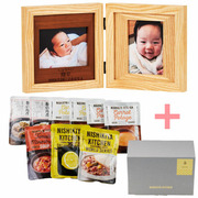 名入れ木製ダブルフォトフレームとNISHIKIYA KITCHEN スープ＆カレーギフトセットB
