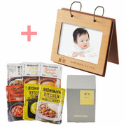 名入れアルバム型フォトフレームとNISHIKIYA KITCHEN スープ＆カレーギフトセットA