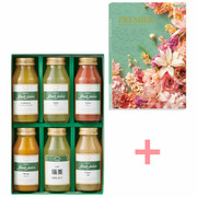 千疋屋 名入れ飲み比べジュース6本入とプルミエ シャルマン