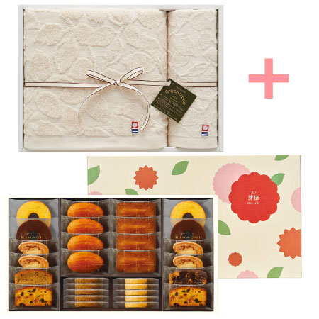 パティスリー キハチ 名入れ焼菓子詰合せ10種30個入と今治エコモードタオルセットL_