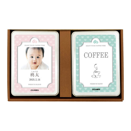 京都小川珈琲 写真＆名入れプレミアムブレンドコーヒー2缶_