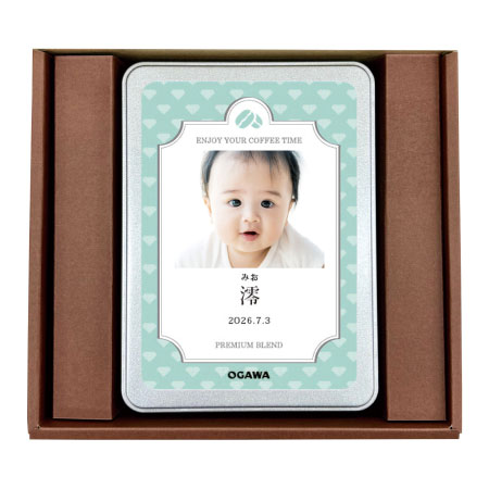 京都小川珈琲 写真＆名入れプレミアムブレンドコーヒー ブルー