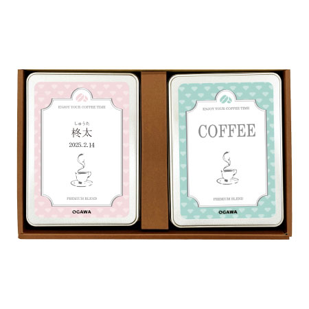 京都小川珈琲 名入れプレミアムブレンドコーヒー2缶