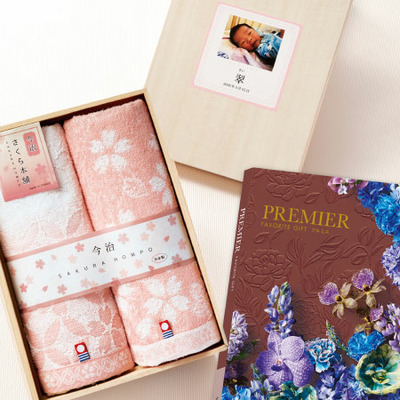 写真＆名入れ木箱入り今治さくら本舗タオル2枚組とプルミエ オネート_補足画像01