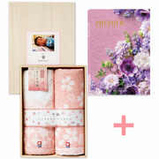 写真＆名入れ木箱入り今治さくら本舗タオル2枚組とプルミエ ミニョン